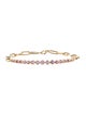 Jewelmak 14K 1.06ctw Sapphire Graduated Chain Link Bracelet