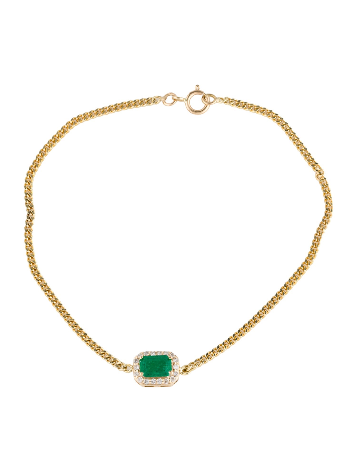 Jewelmak 14K Emerald & Diamond Bracelet