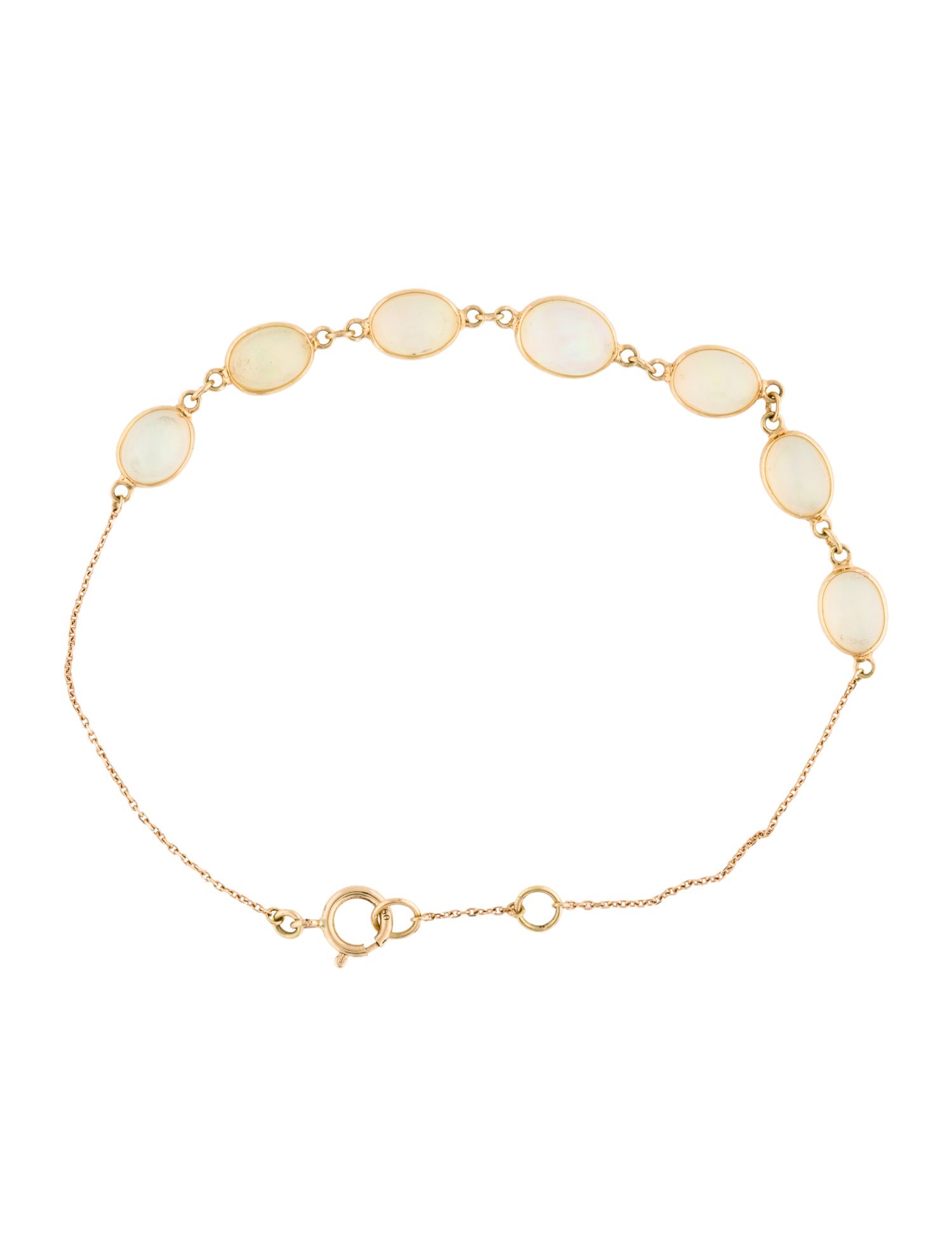 Jewelmak 18K 4.51ctw Opal Station Bracelet