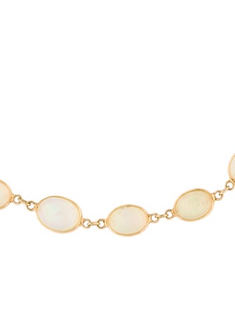 Jewelmak 18K 4.51ctw Opal Station Bracelet