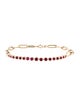 Jewelmak 14K 1.15ctw Ruby Link Station Bracelet