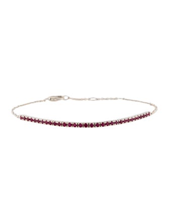 Jewelmak 14K 1.23ctw Ruby Station Tennis Bracelet