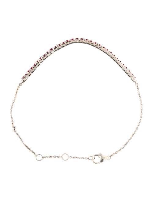 Jewelmak 14K 1.23ctw Ruby Station Tennis Bracelet
