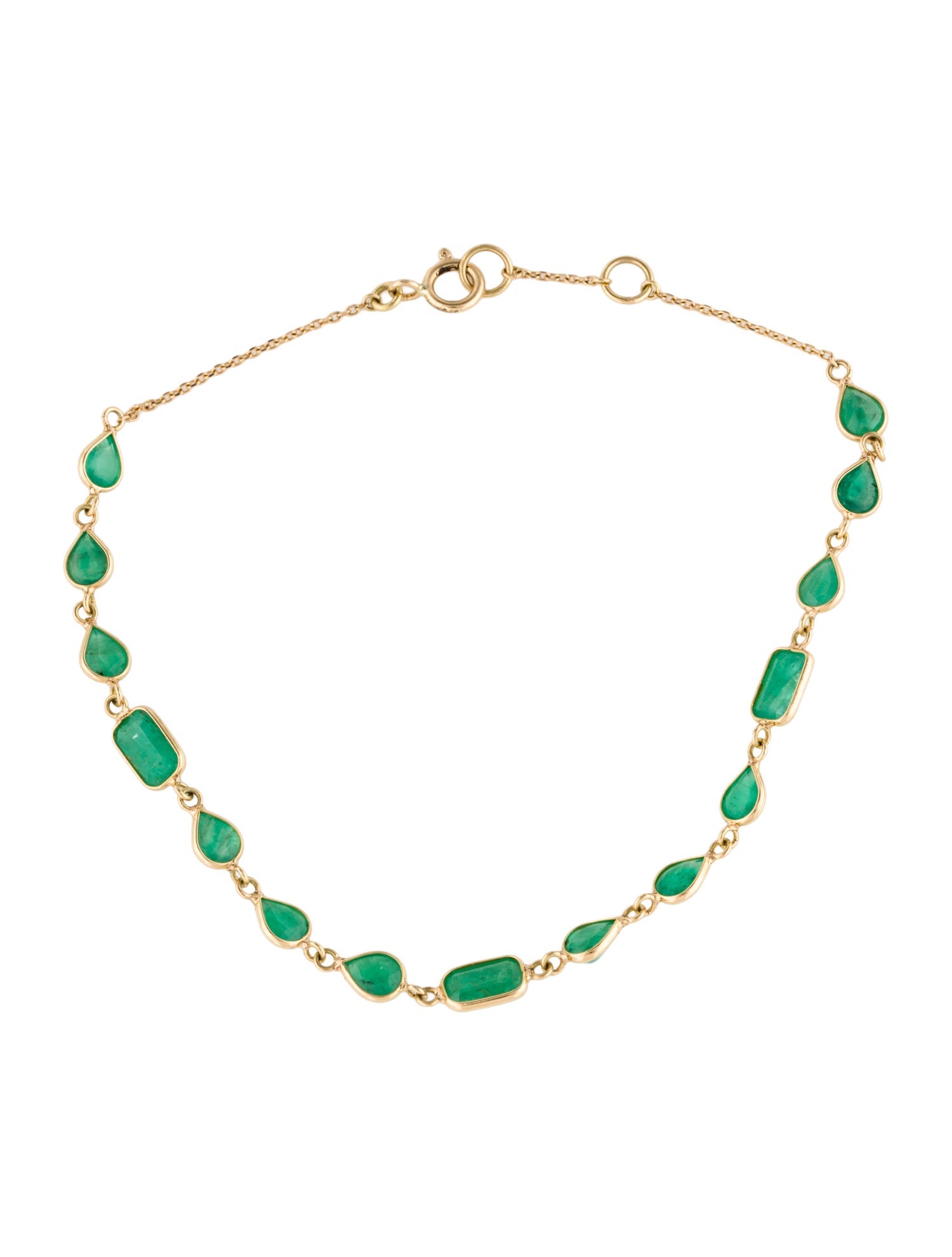 Jewelmak 18K 3.30ctw Emerald Link Bracelet