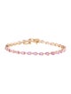 Jewelmak 14K 6.48ctw Sapphire Tennis Bracelet