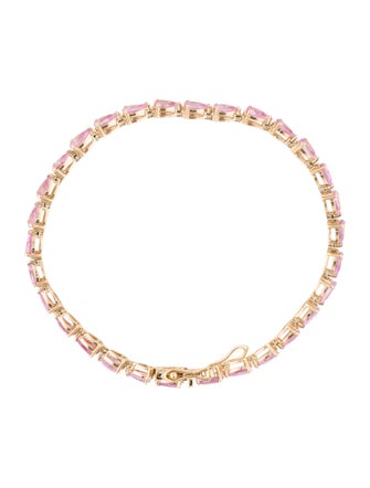 Jewelmak 14K 6.48ctw Sapphire Tennis Bracelet