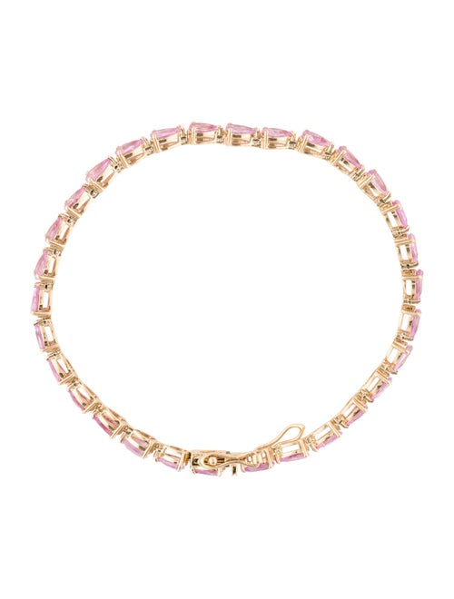 Jewelmak 14K 6.48ctw Sapphire Tennis Bracelet