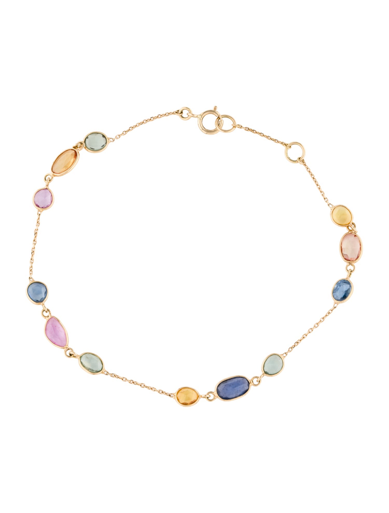 Jewelmak 18K Sapphire Multicolor Station Bracelet