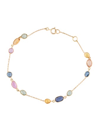 Jewelmak 18K Sapphire Multicolor Station Bracelet