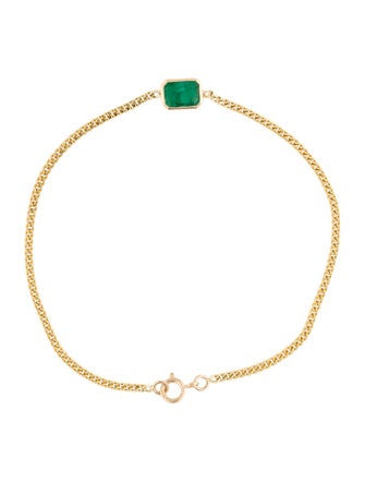 Jewelmak 14K Emerald Link Bracelet