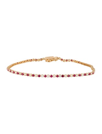 Jewelmak 18K Ruby & Diamond Micro Bracelet