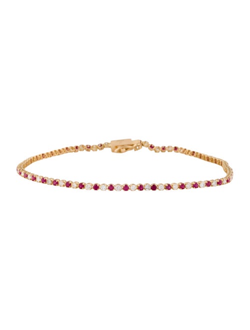 Jewelmak 18K Ruby & Diamond Micro Bracelet