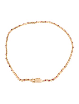 Jewelmak 18K Ruby & Diamond Micro Bracelet