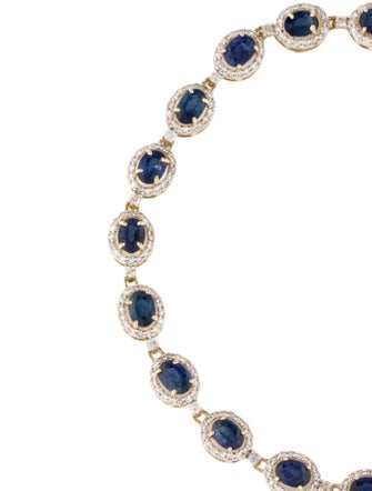 Jewelmak 14K 4.07ctw Sapphire & Diamond Tennis Bracelet