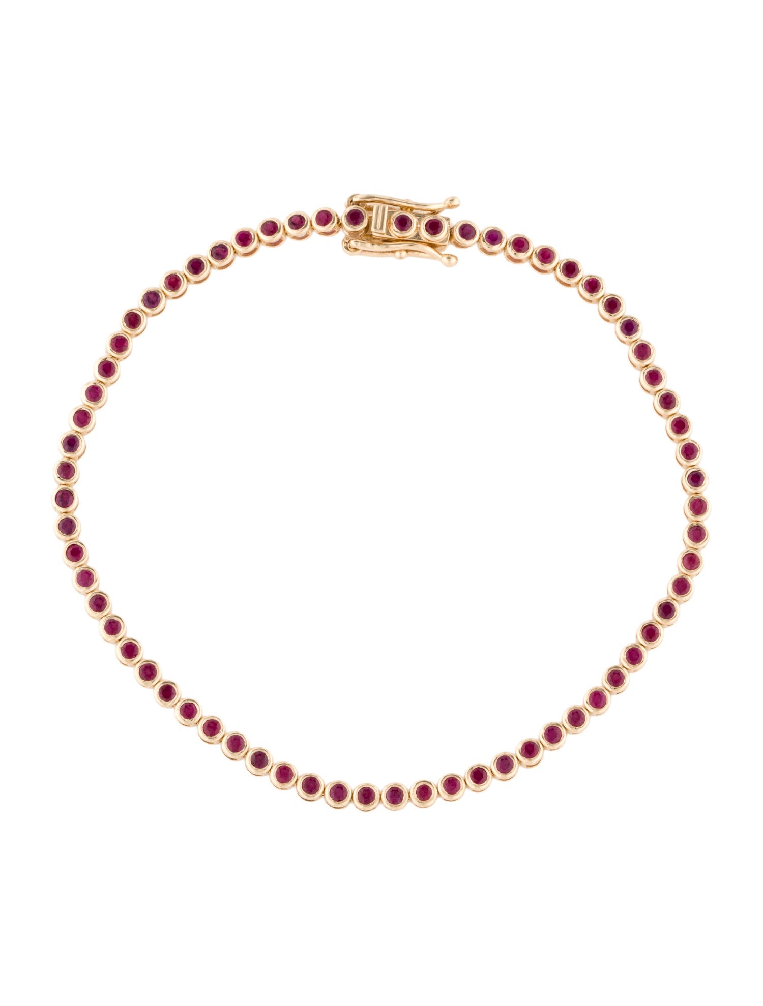 Jewelmak 14K 1.65ctw Ruby Tennis Bracelet