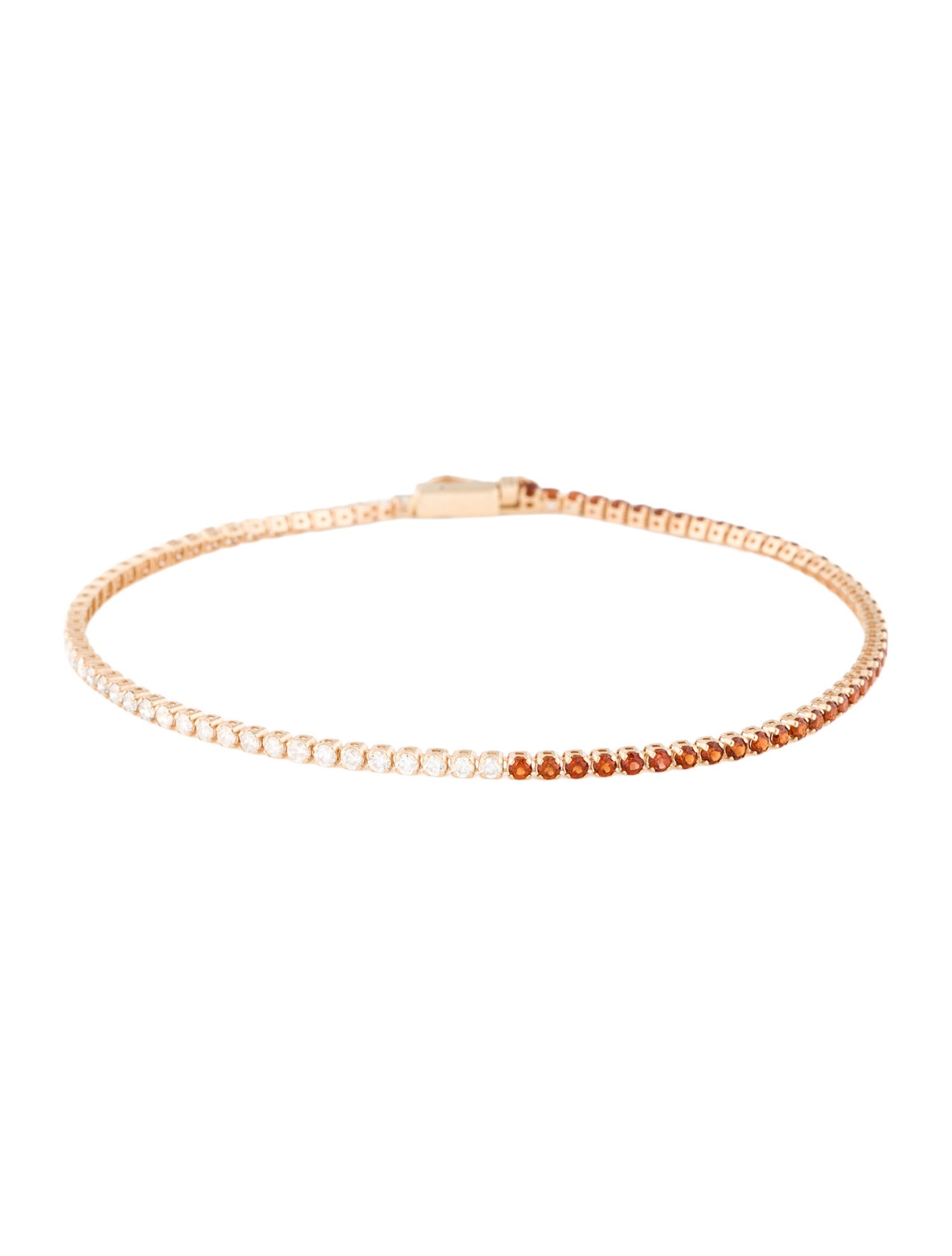 Jewelmak 14K Garnet & Diamond Link Bracelet