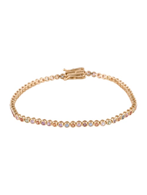 Jewelmak 14K 1.93ctw Sapphire Mulit-color Tennis Bracelet