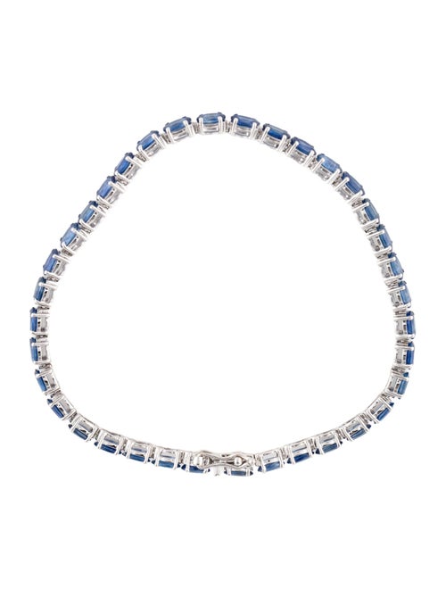 Jewelmak 14K 9.23ctw Sapphire Tennis Bracelet