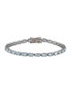 Jewelmak 14K 8.36ctw Topaz, Aquamarine & Diamond Tennis Bracelet