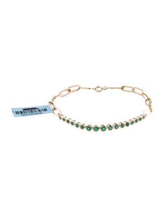 Jewelmak 14K Emerald Link Bracelet