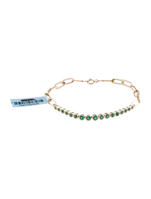 Jewelmak 14K Emerald Link Bracelet