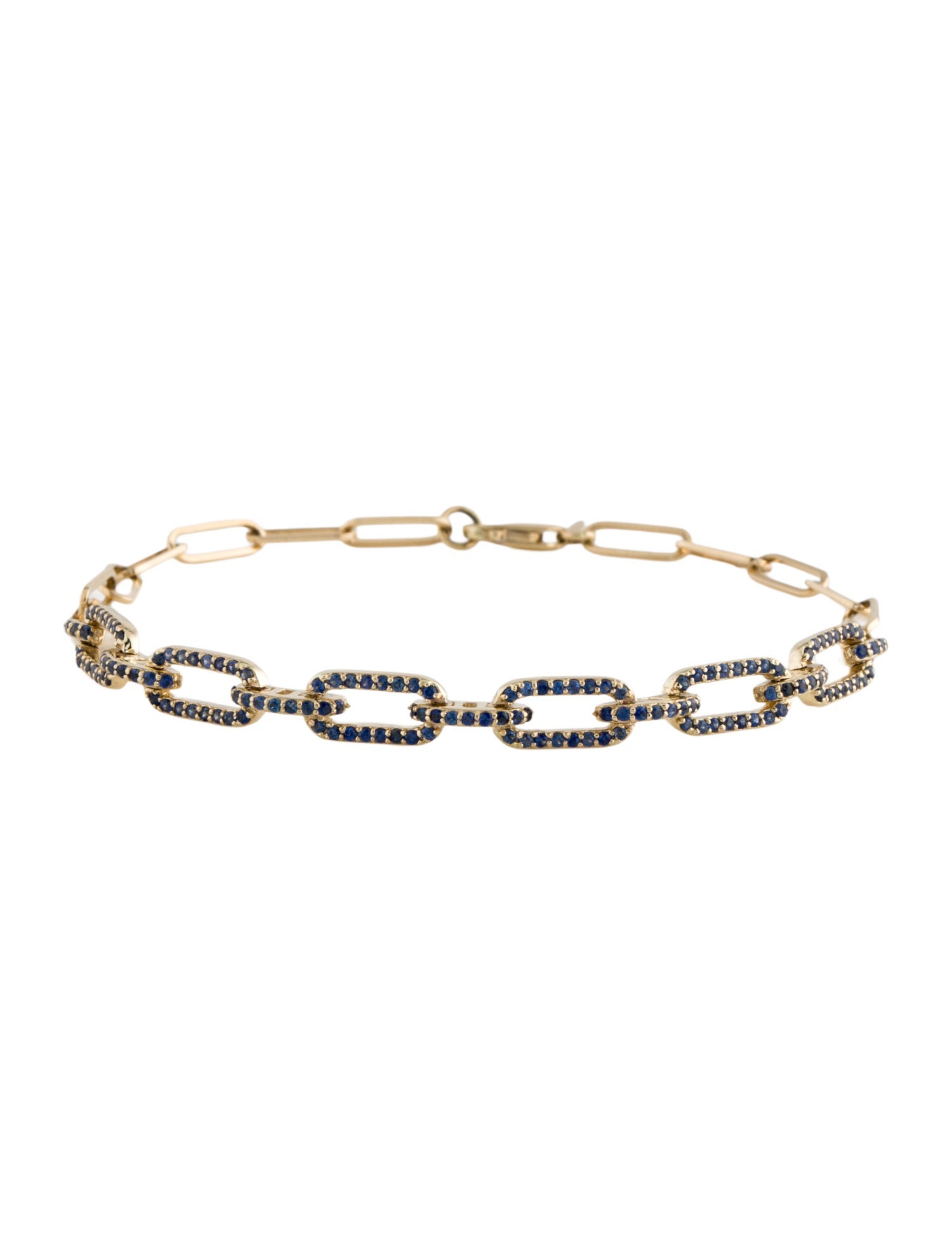 Jewelmak 14K Sapphire Link Bracelet