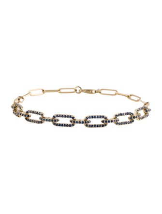 Jewelmak 14K Sapphire Link Bracelet