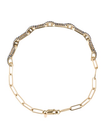 Jewelmak 14K Sapphire Link Bracelet