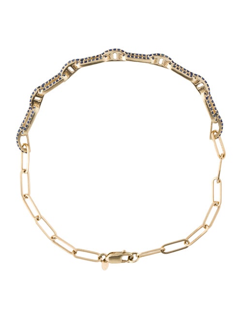 Jewelmak 14K Sapphire Link Bracelet