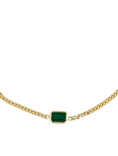 Jewelmak 14K Emerald Station Bracelet