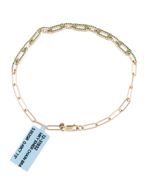 Jewelmak 14K Emerald Link Bracelet