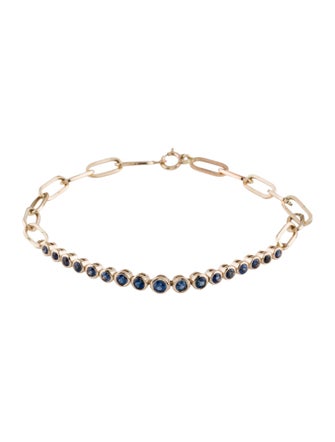 Jewelmak 14K 1.06ctw Sapphire Link Bracelet