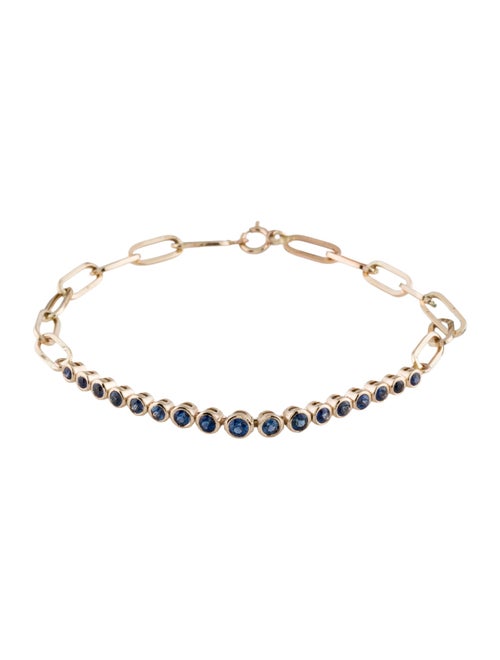 Jewelmak 14K 1.06ctw Sapphire Link Bracelet