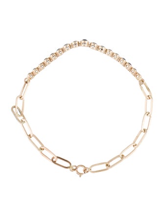 Jewelmak 14K 1.06ctw Sapphire Link Bracelet
