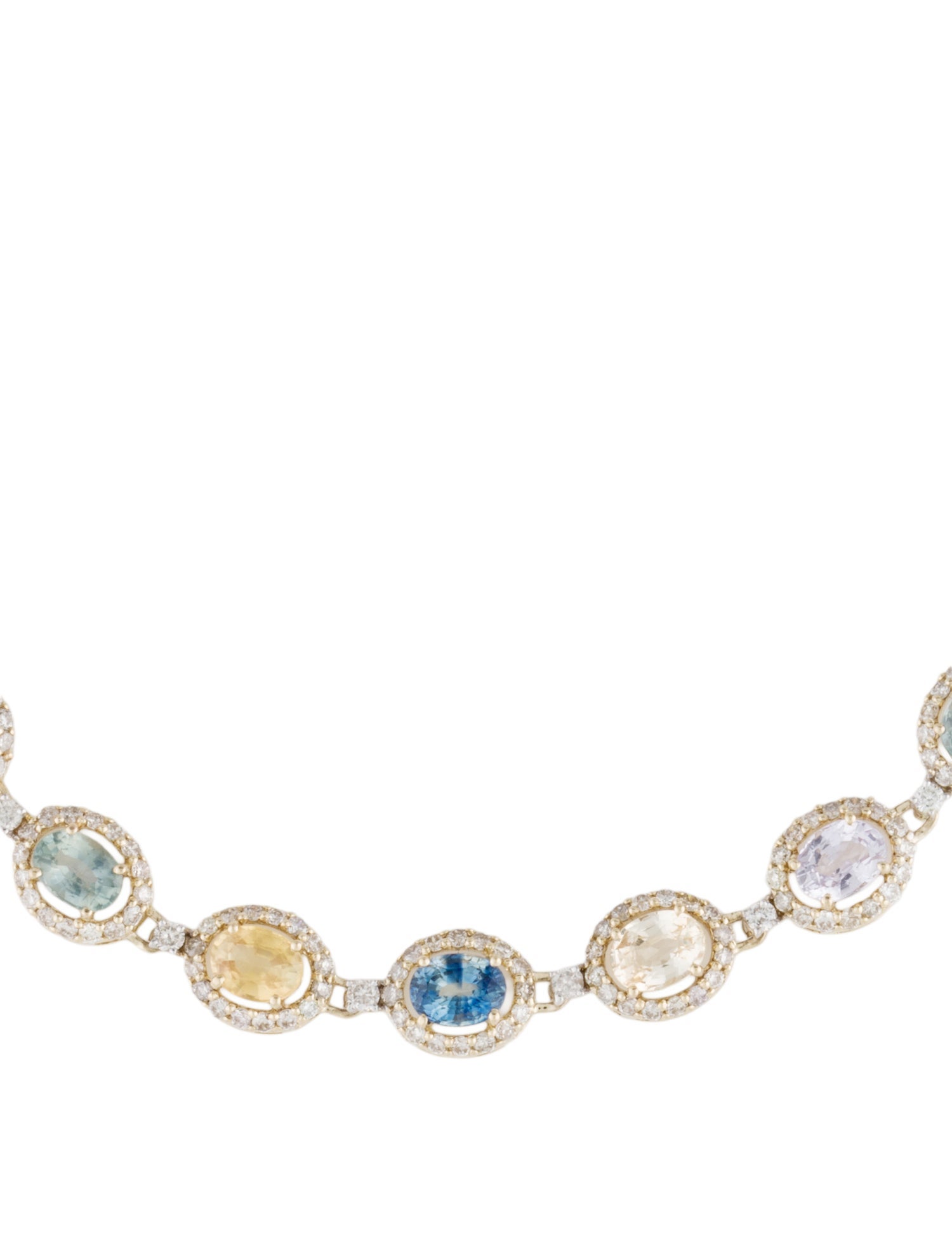 Jewelmak 14K Multicolor Sapphire & Diamond Link Bracelet