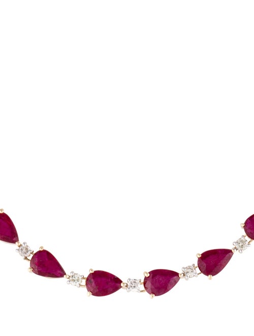 Jewelmak 14K Ruby & Diamond Link Bracelet