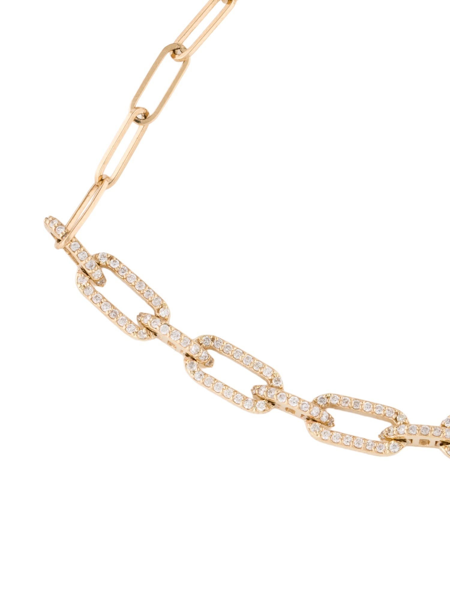 Jewelmak 14K Diamond Link Bracelet