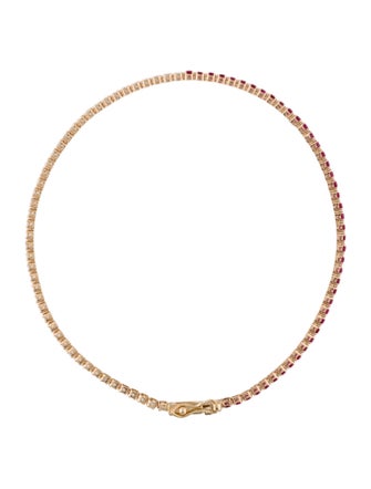 Jewelmak 14K Ruby & Diamond Tennis Bracelet