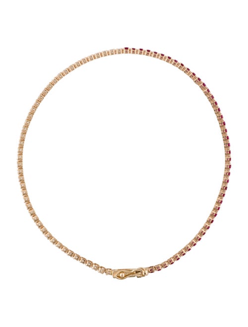 Jewelmak 14K Ruby & Diamond Tennis Bracelet