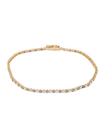 Jewelmak 18K Sapphire & Diamond Tennis Bracelet