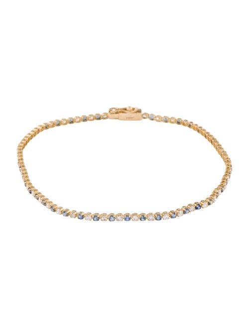 Jewelmak 18K Sapphire & Diamond Tennis Bracelet