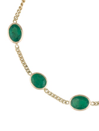 Jewelmak 14K 4.23ctw Emerald Station Bracelet
