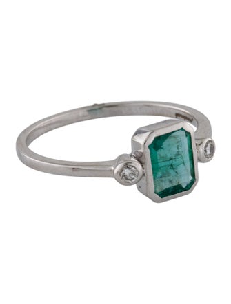 Jewelmak 14K Emerald & Diamond Cocktail Ring