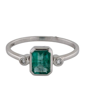Jewelmak 14K Emerald & Diamond Cocktail Ring