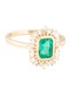 Jewelmak 14K Emerald & Diamond Cocktail Ring