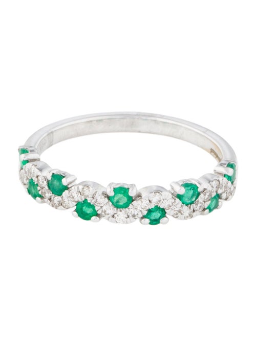 Jewelmak 18K Emerald & Diamond Band