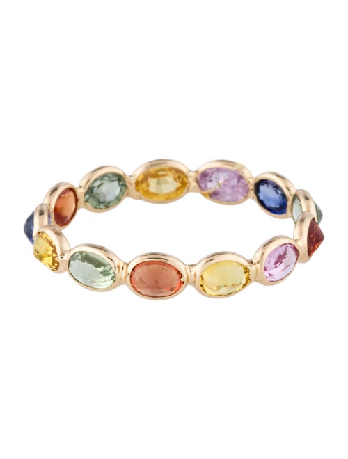 Jewelmak 14K 2.21ctw Sapphire Eternity Ring