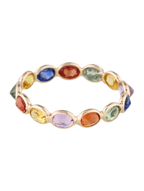 Jewelmak 14K 2.21ctw Sapphire Eternity Ring