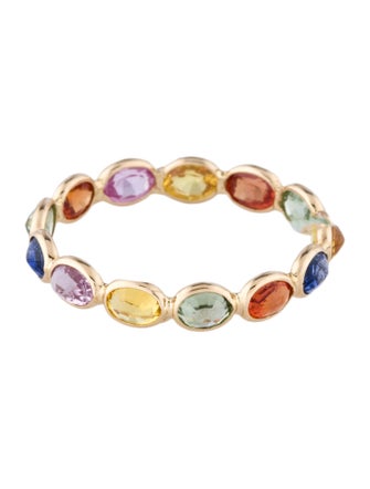 Jewelmak 14K 2.21ctw Sapphire Eternity Ring