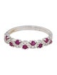 Jewelmak 18K Ruby & Diamond Wave Band